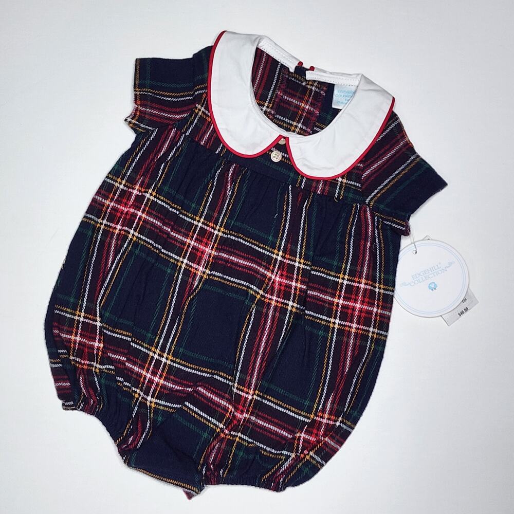 Edgehill Collection Baby Boy Plaid Winter Fall Romper Size 3 Months